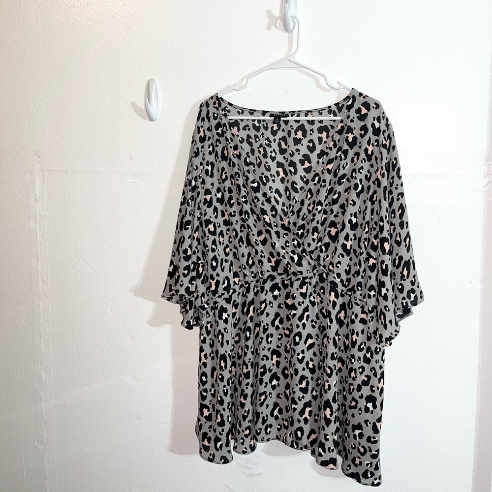 Torrid Leopard Animal Print Blouse - Size 4